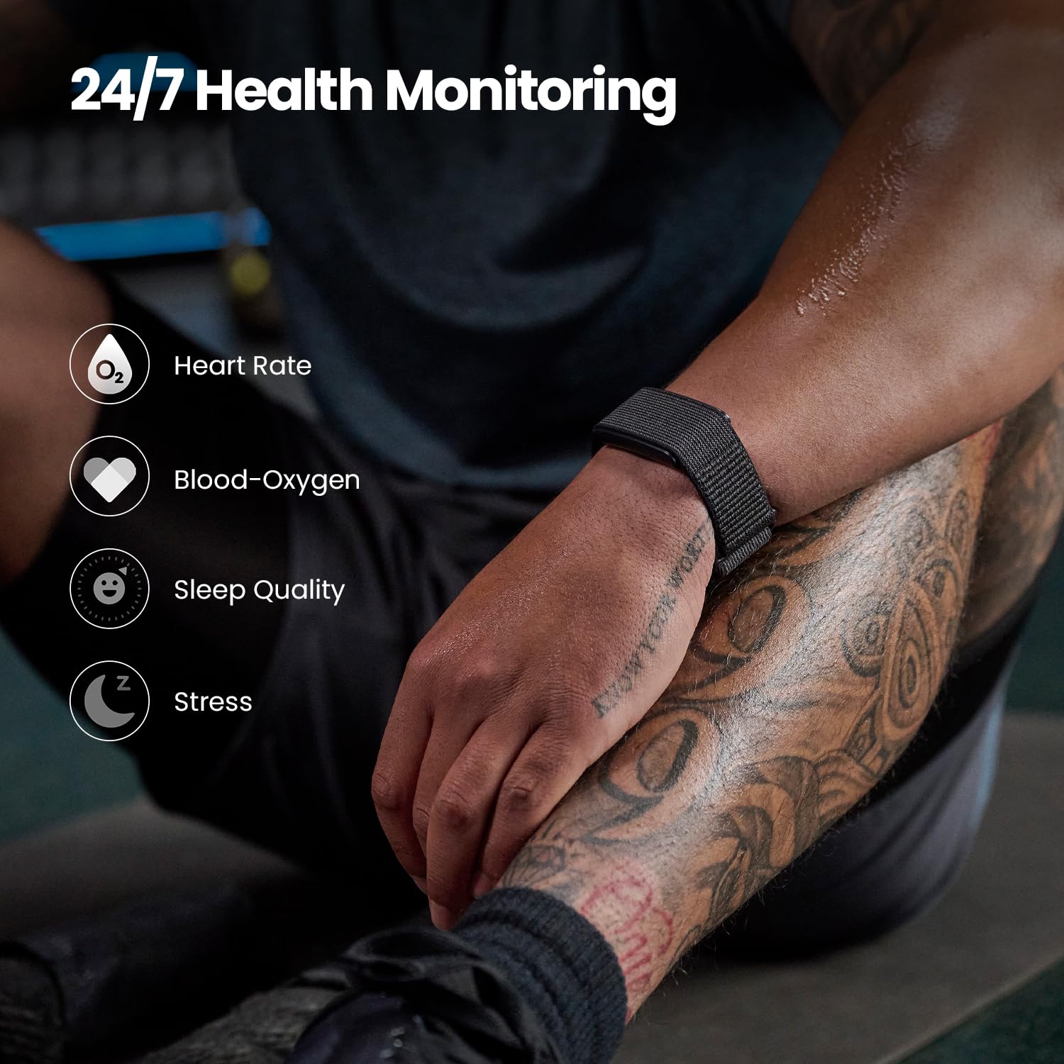 Amazfit Helio Strap Fitness Tracker Wristband (includes 2-year subscription)