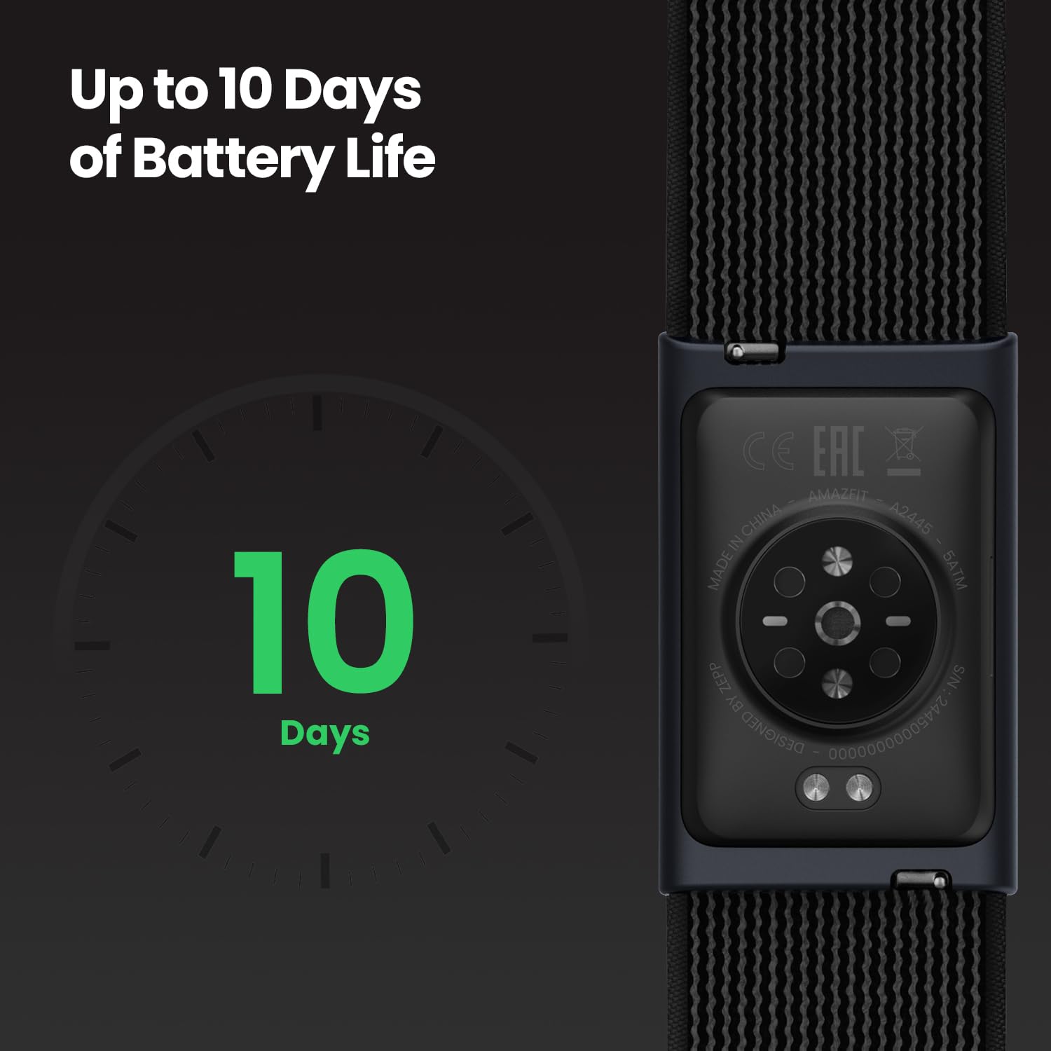 Amazfit Helio Strap Fitness Tracker Wristband (includes 2-year subscription)