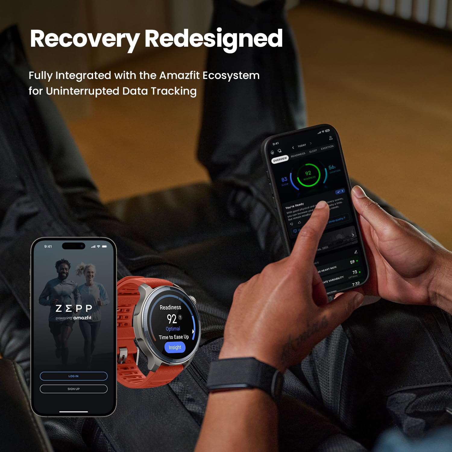 Amazfit Helio Strap Fitness Tracker Wristband (includes 2-year subscription)