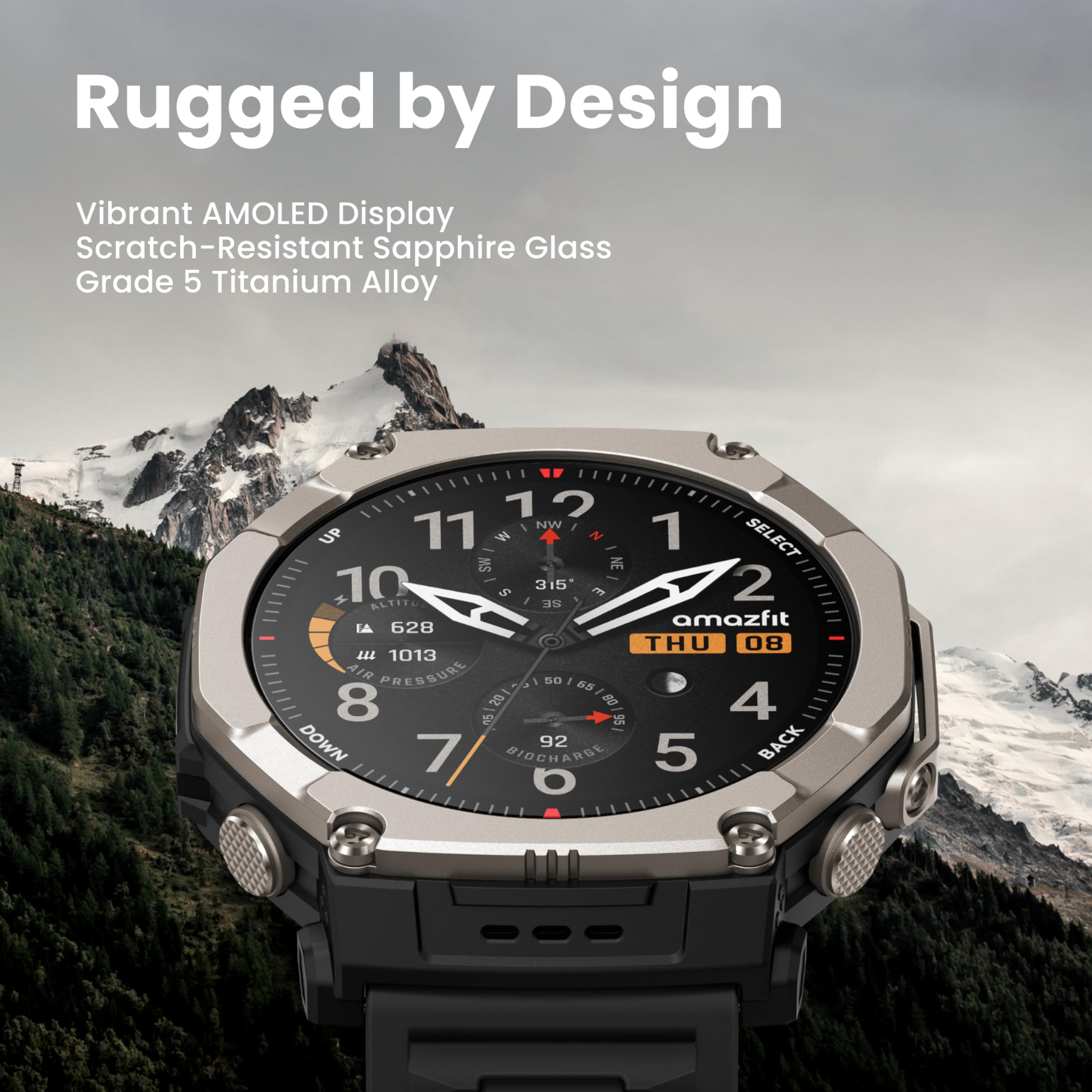 Amazfit T-Rex Ultra 2 Dual-Band GPS Outdoor Smartwatch,