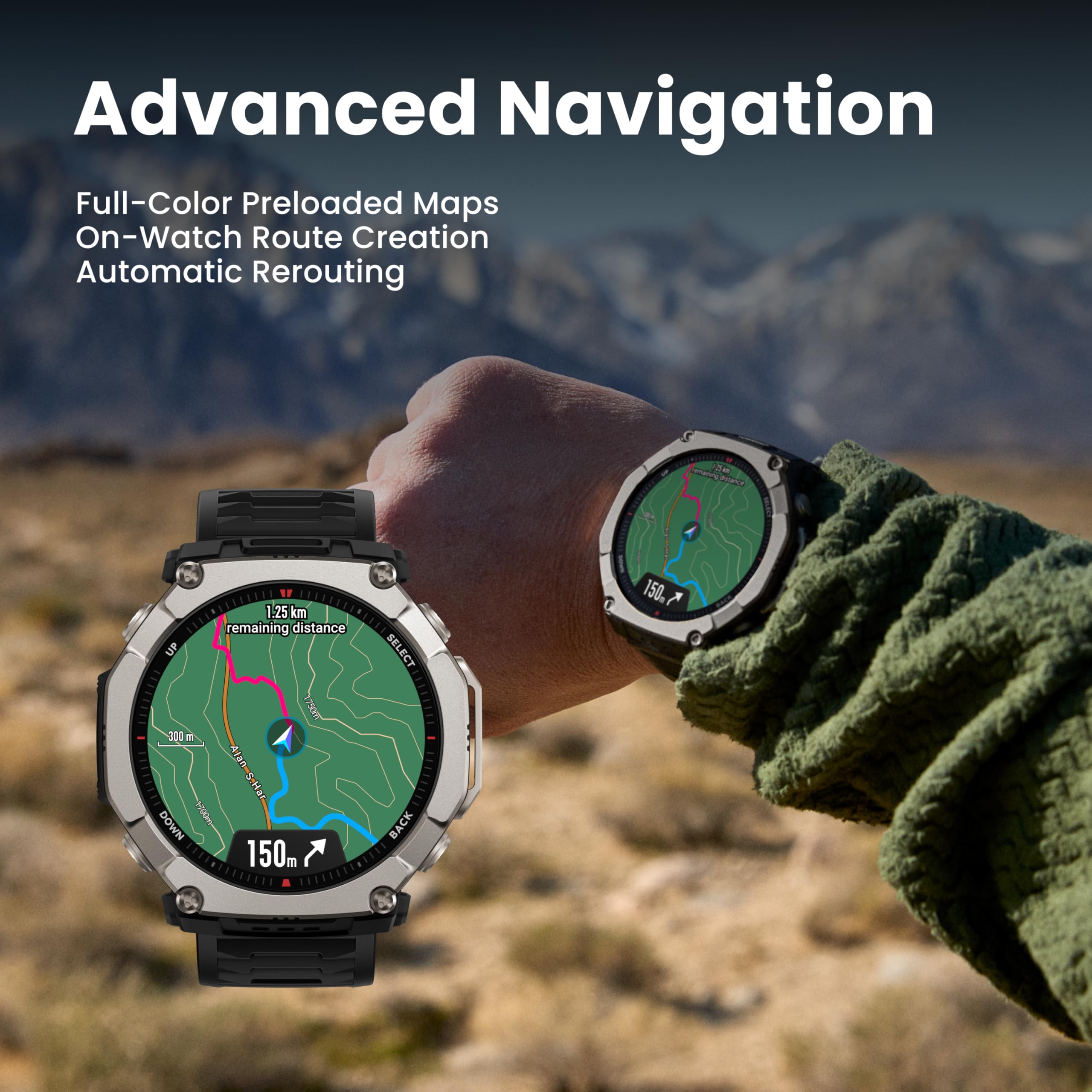 Amazfit T-Rex Ultra 2 Dual-Band GPS Outdoor Smartwatch,